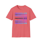 FREEDOM-OPS UNSTOPPABLE Retro Rainbow Text Tee