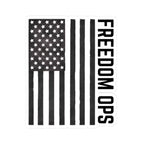 Freedom Ops Black & White American Flag Kiss-Cut Sticker