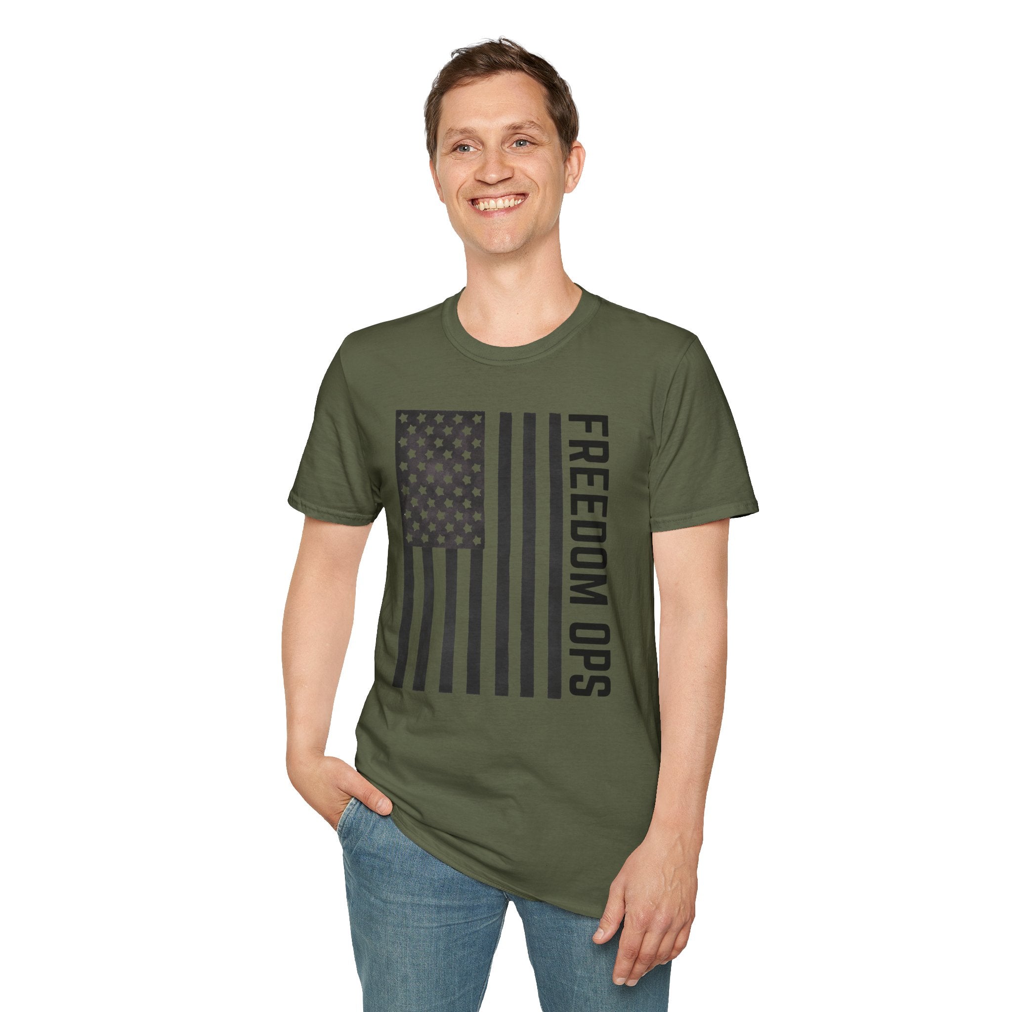 American Flag Freedom Ops T-Shirt