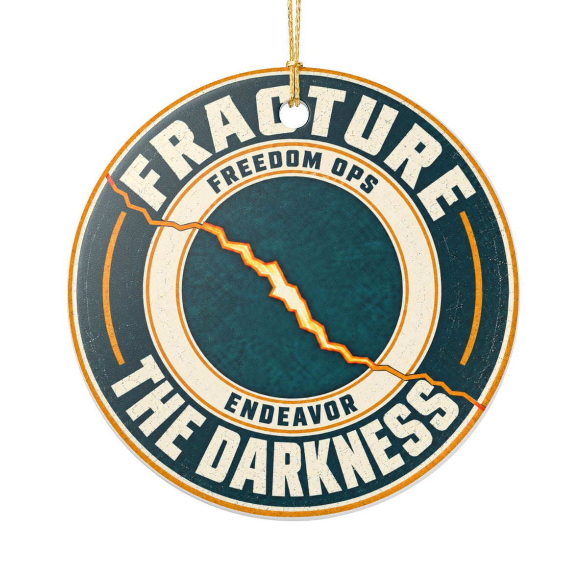 Ceramic Ornament — “Be the Light / Fracture the Darkness”