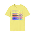 FREEDOM-OPS UNSTOPPABLE Retro Rainbow Text Tee