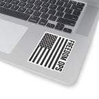 Freedom Ops Black & White American Flag Kiss-Cut Sticker
