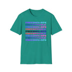 FREEDOM-OPS UNSTOPPABLE Retro Rainbow Text Tee