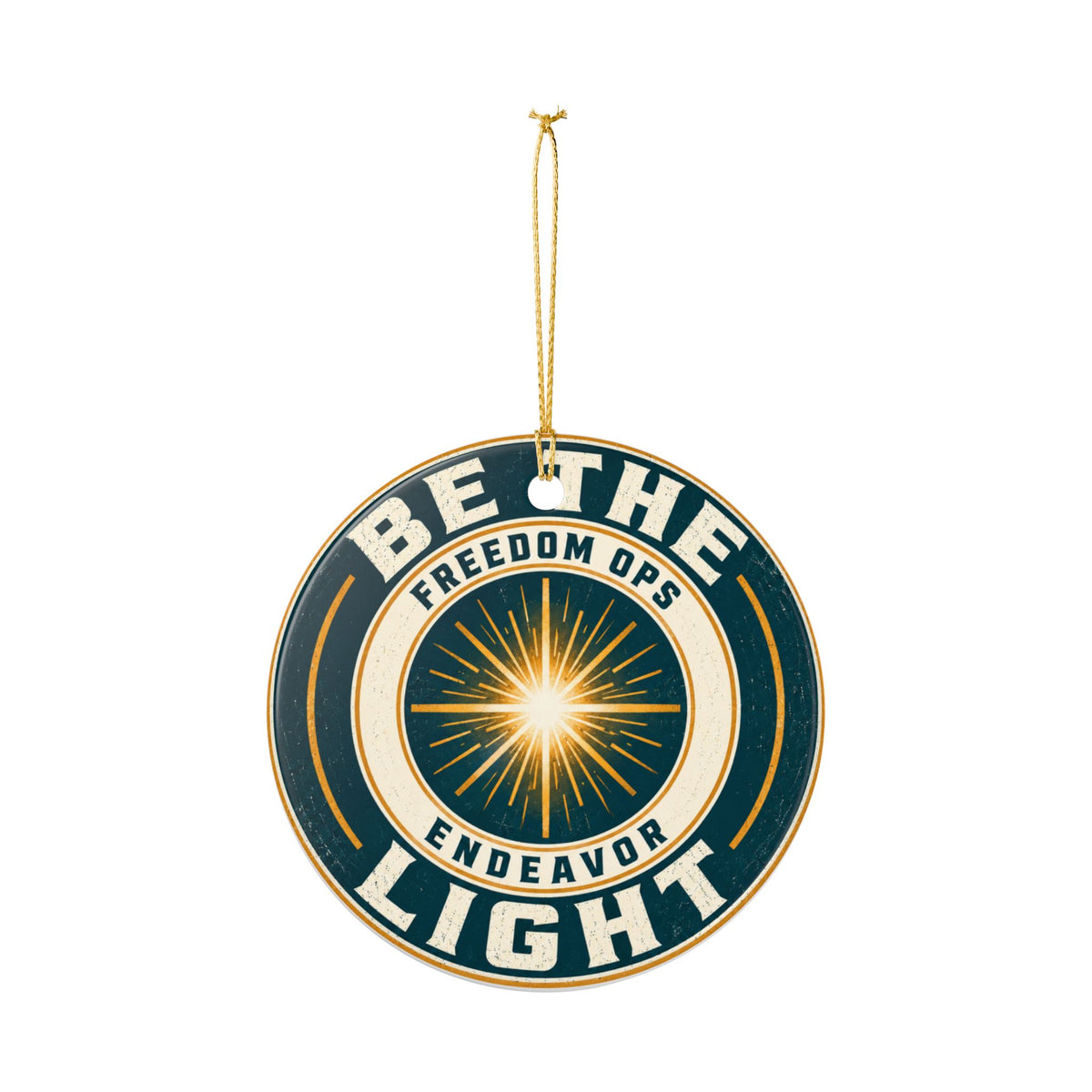 Ceramic Ornament — “Be the Light / Fracture the Darkness”