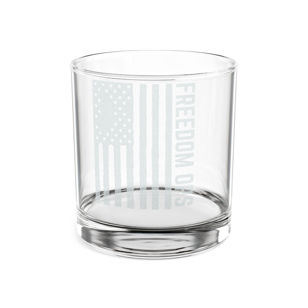 Engraved Whiskey Glass 10.5oz — American Flag “Freedom” Design