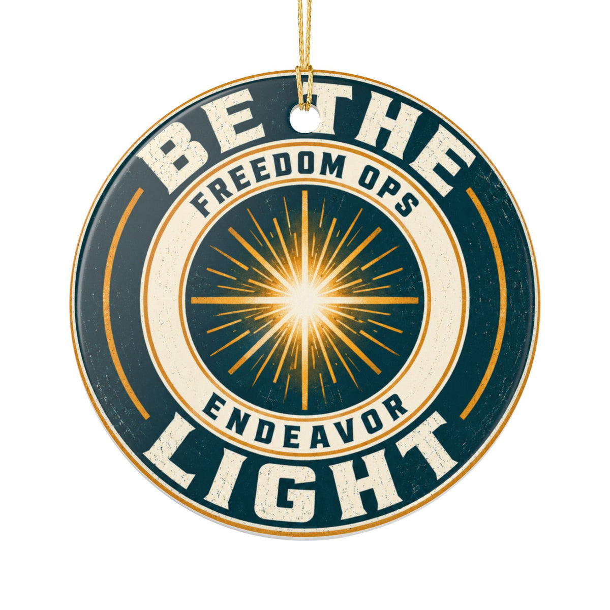 Ceramic Ornament — “Be the Light / Fracture the Darkness”