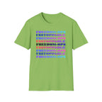 FREEDOM-OPS UNSTOPPABLE Retro Rainbow Text Tee