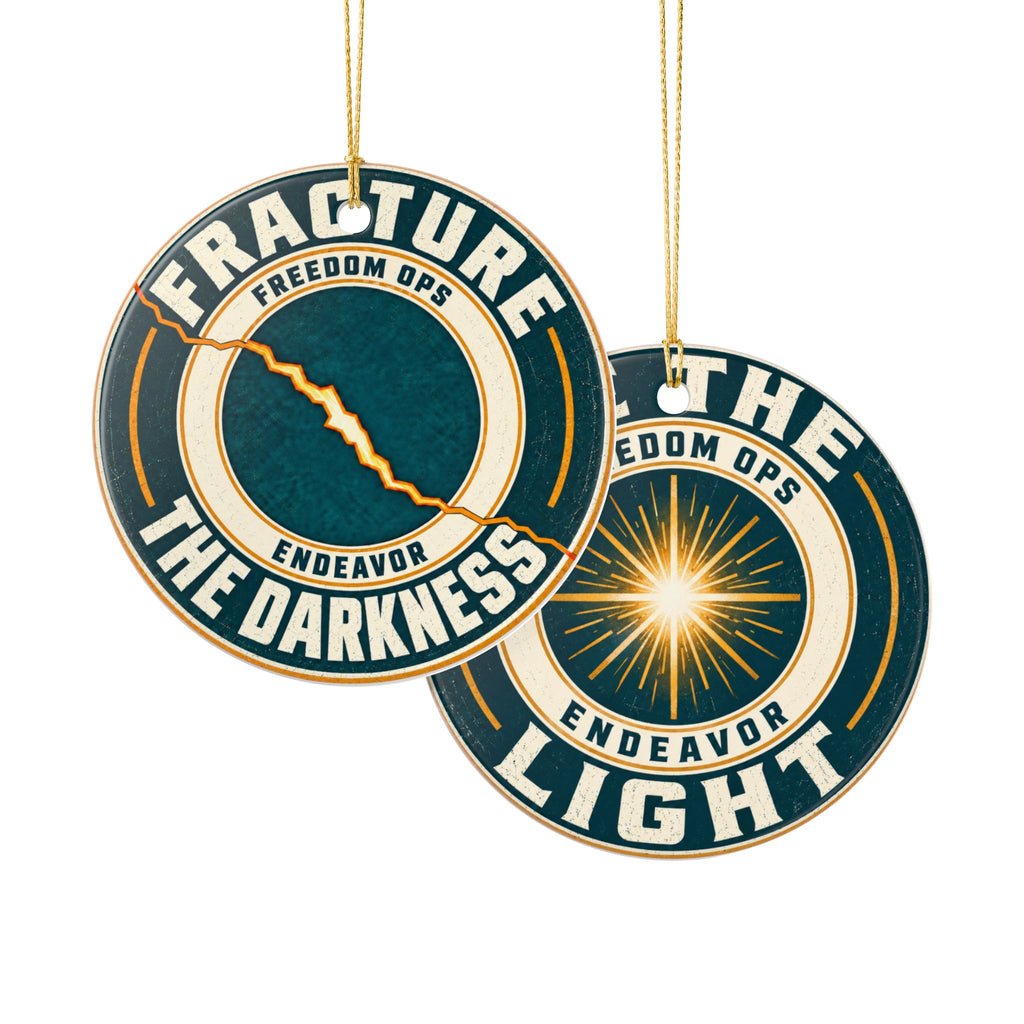 Ceramic Ornament — “Be the Light / Fracture the Darkness”