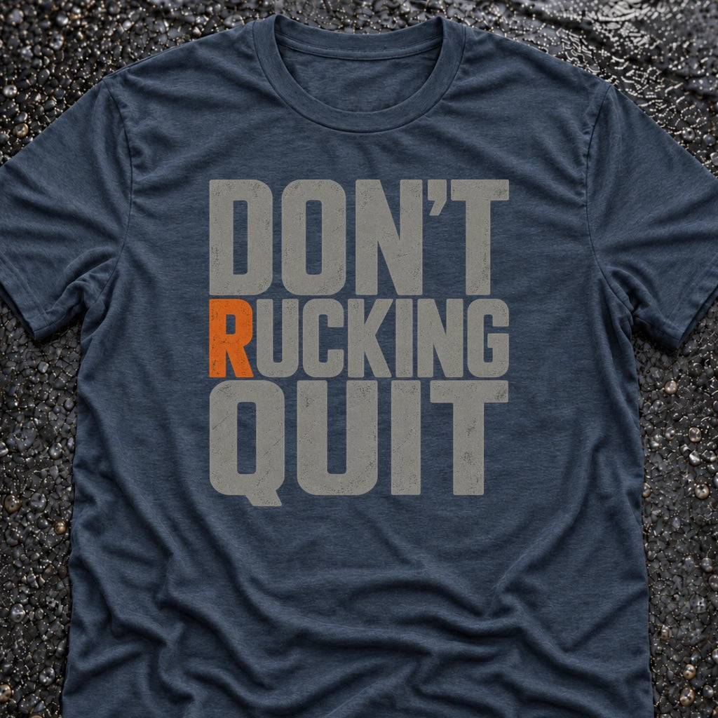 Freedom Ops DON’T RUCKING QUIT T-shirt in vintage indigo