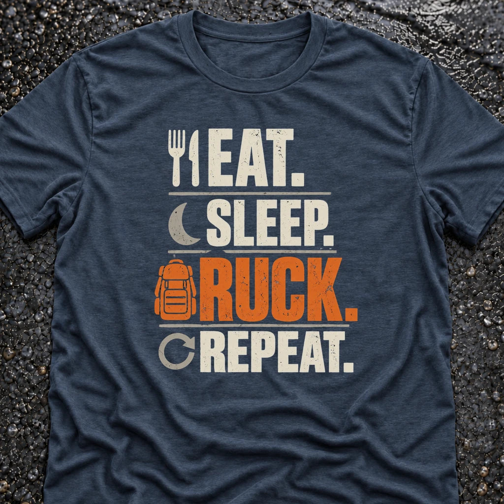 Freedom Ops EAT. SLEEP. RUCK. REPEAT. T-shirt in indigo
