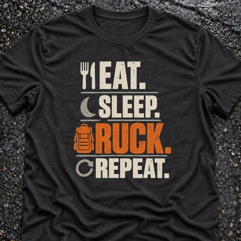 Freedom Ops EAT. SLEEP. RUCK. REPEAT. T-shirt in black