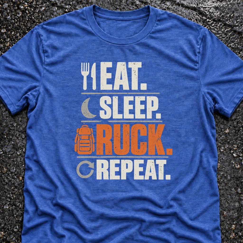 Freedom Ops EAT. SLEEP. RUCK. REPEAT. T-shirt in vintage royal