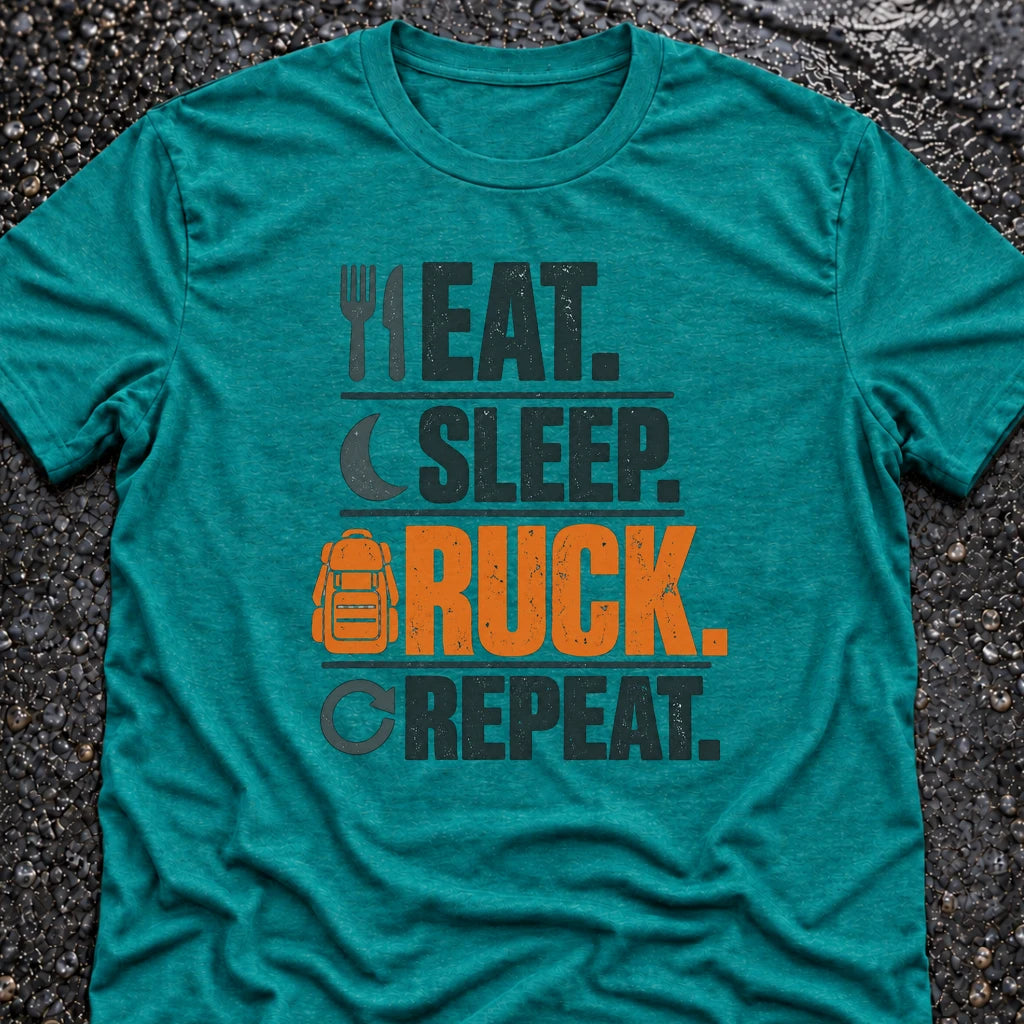 Freedom Ops EAT. SLEEP. RUCK. REPEAT. T-shirt in vintage turquoise
