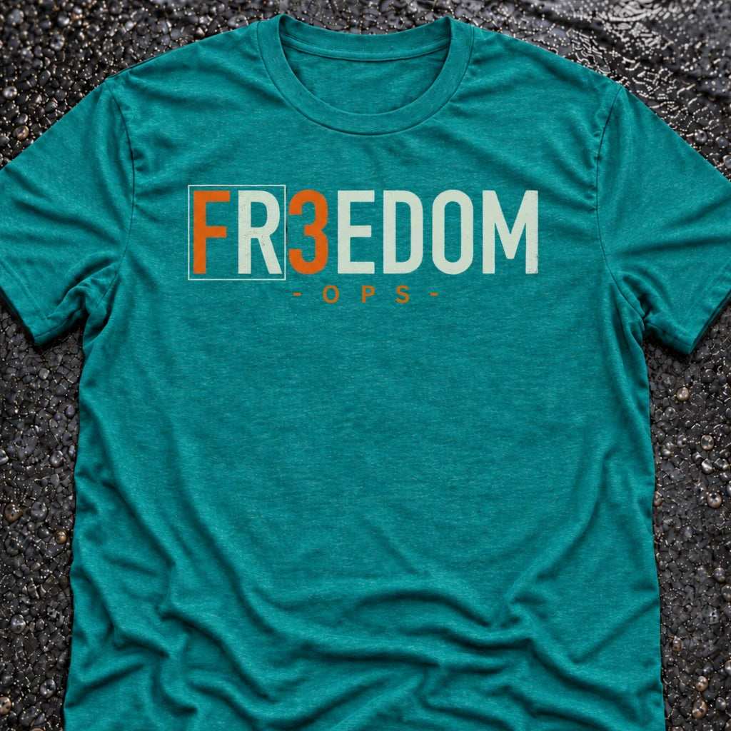 Freedom Ops FR3EDOM T-shirt in vintage turquoise