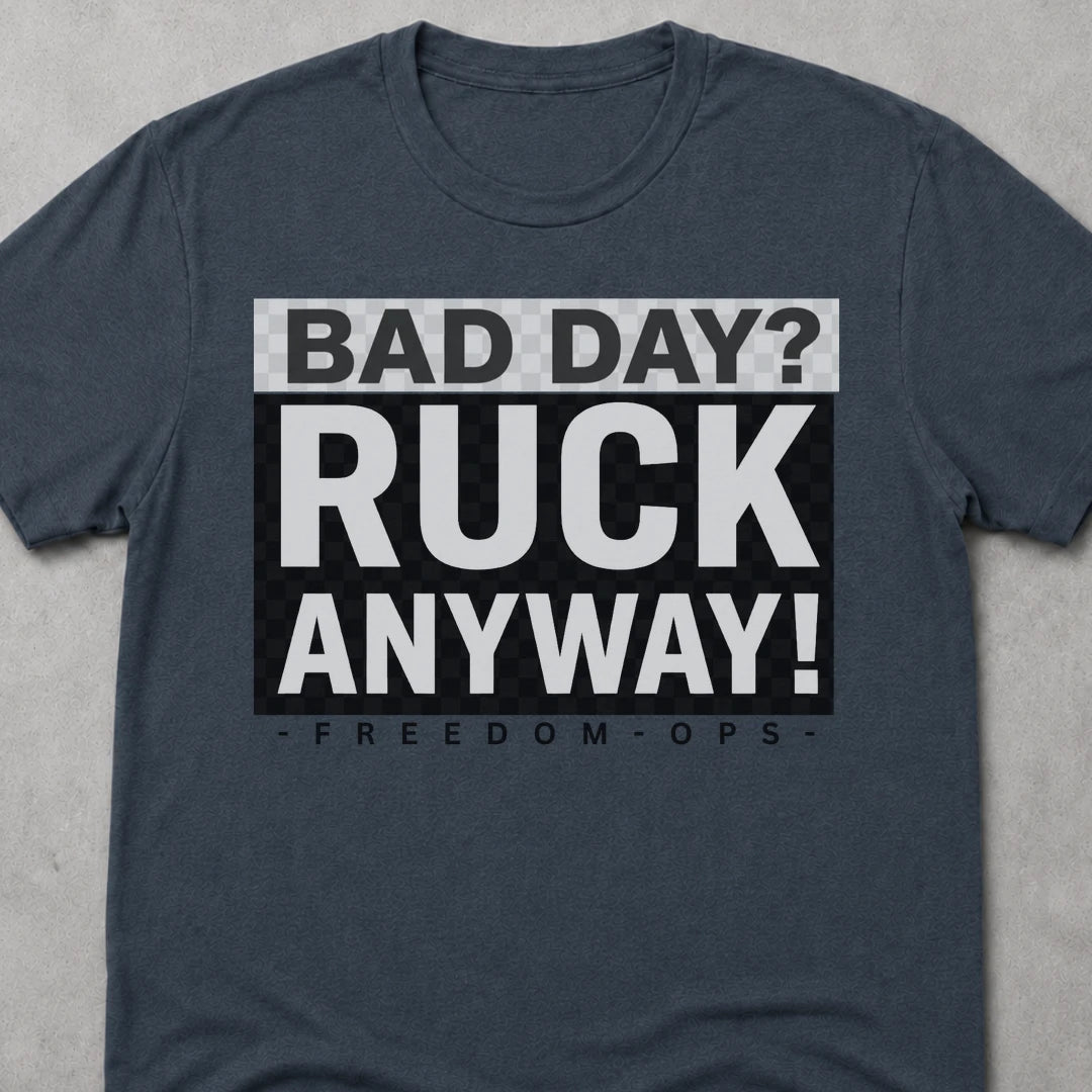 Freedom Ops BAD DAY RUCK ANYWAY T-shirt in vintage indigo