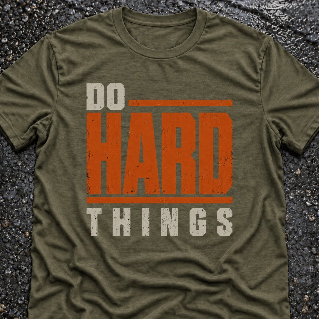 Freedom Ops Do Hard Things T-shirt in military green