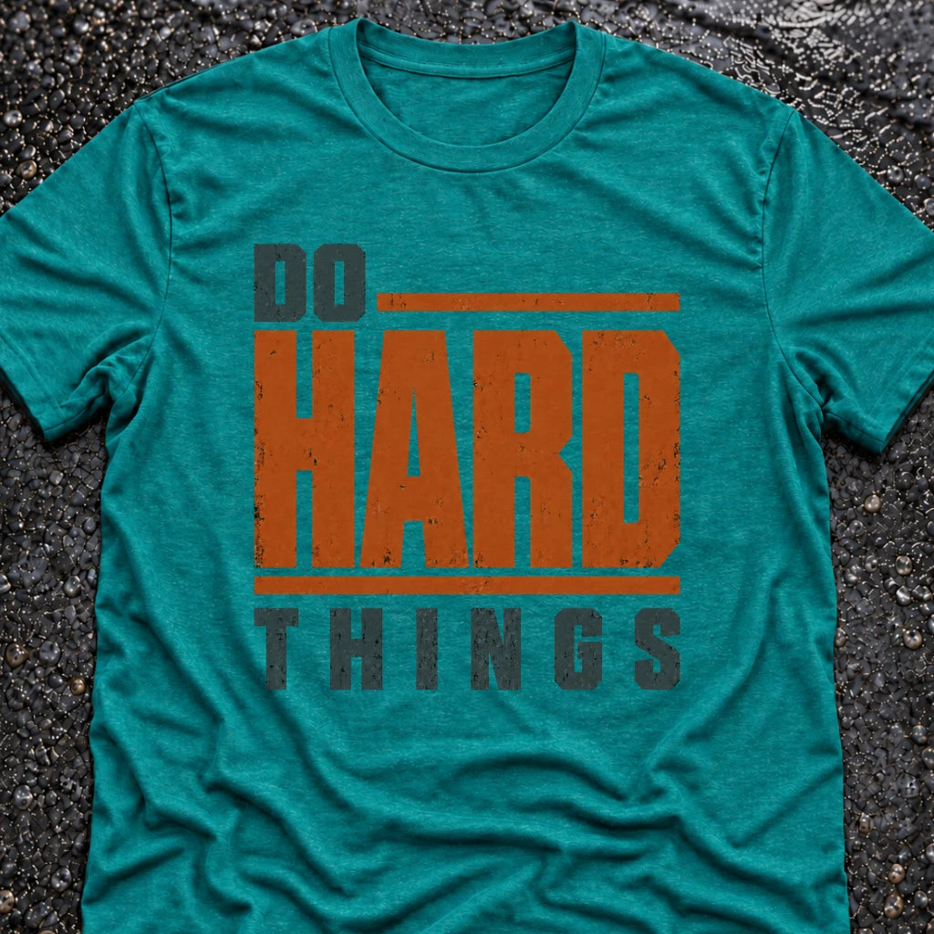 Freedom Ops Do Hard Things T-shirt in vintage turquoise