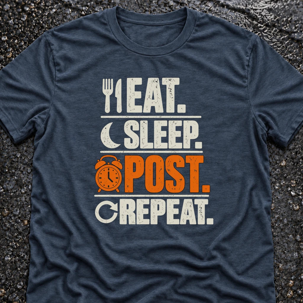 Freedom Ops Eat. Sleep. Post. Repeat. T-shirt in indigo