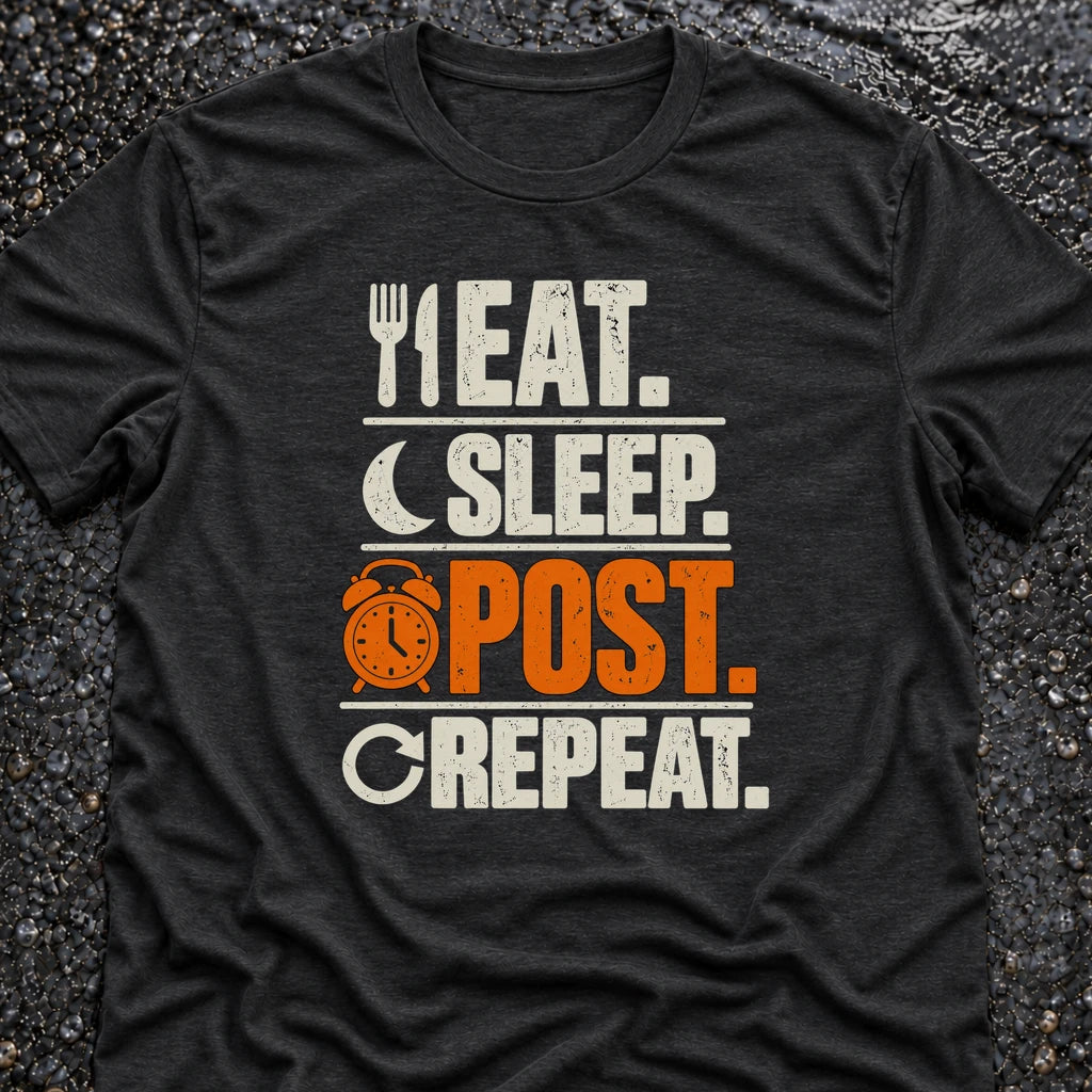 Freedom Ops Eat. Sleep. Post. Repeat. T-shirt in vintage black