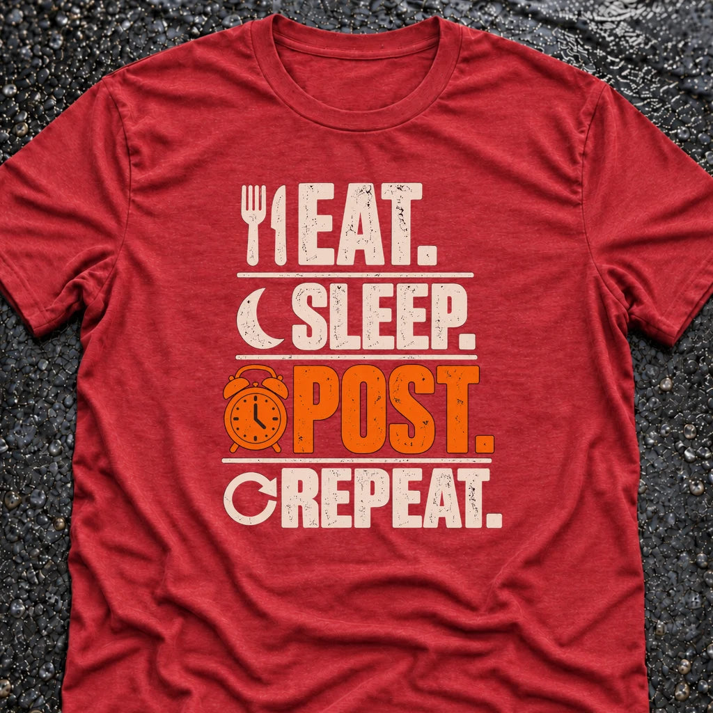Freedom Ops Eat. Sleep. Post. Repeat. T-shirt in vintage red