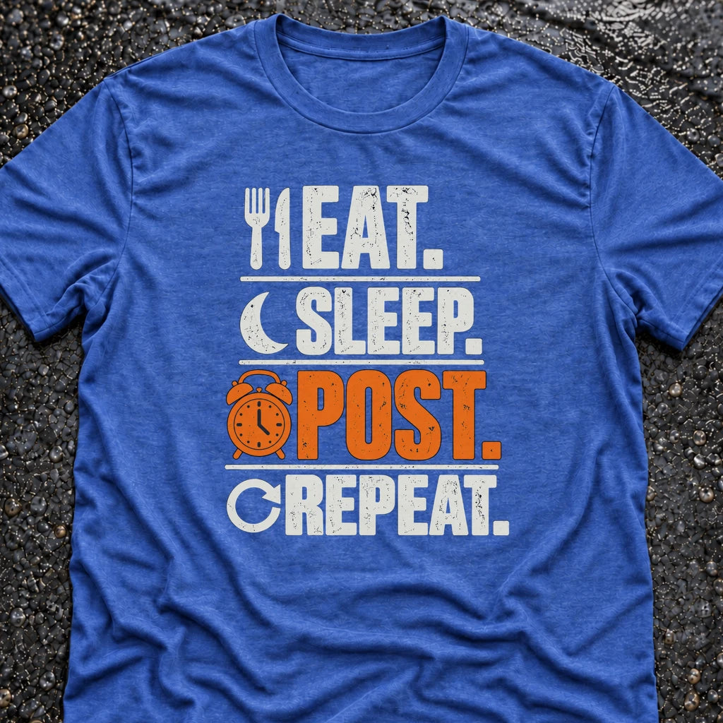 Freedom Ops Eat. Sleep. Post. Repeat. T-shirt in vintage royal