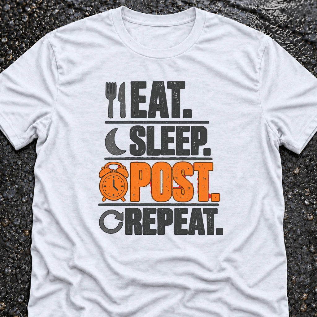 Freedom Ops Eat. Sleep. Post. Repeat. T-shirt in white