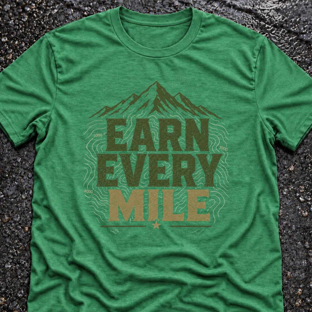 Freedom Ops EARN EVERY MILE T-shirt in envy green