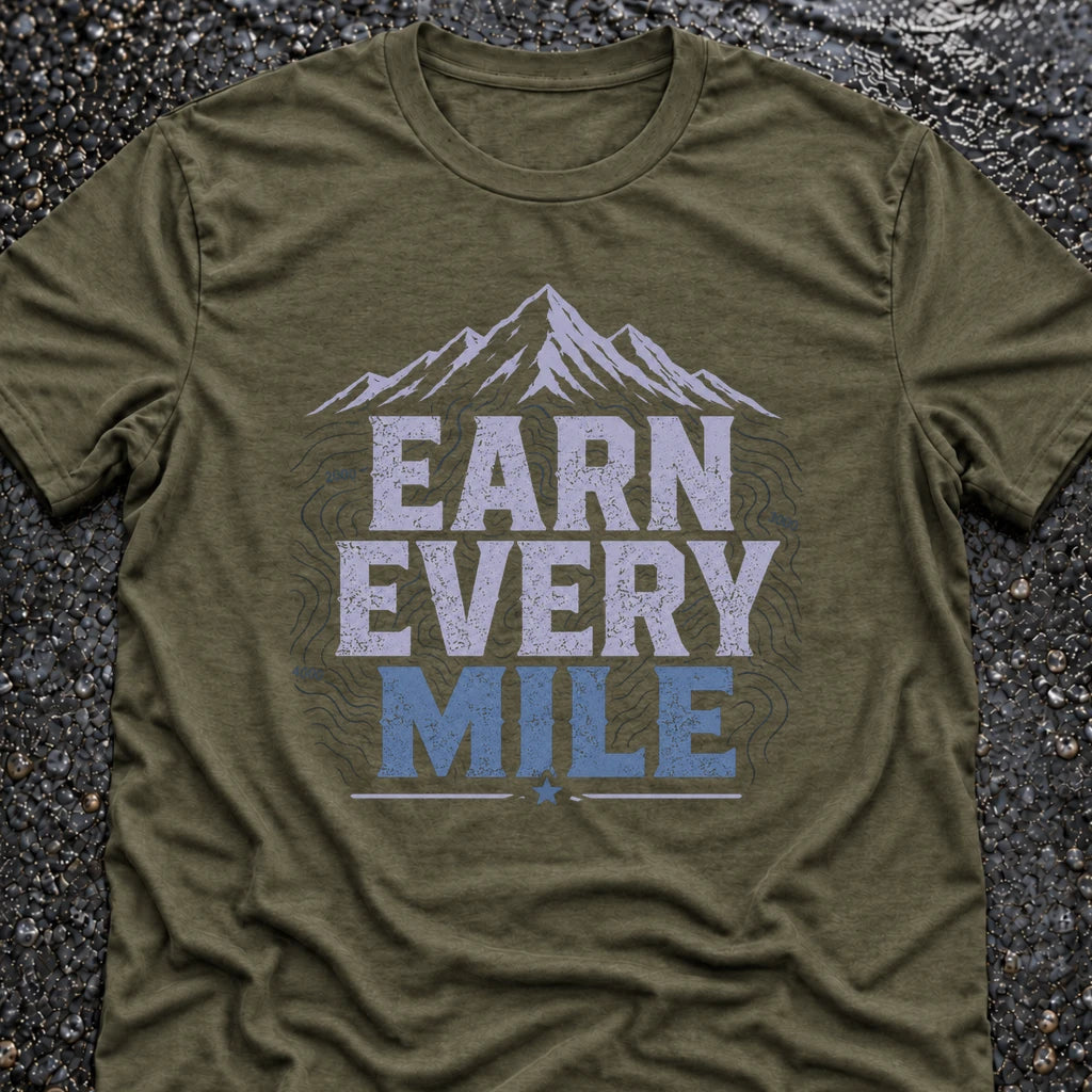 Freedom Ops EARN EVERY MILE T-shirt in military green