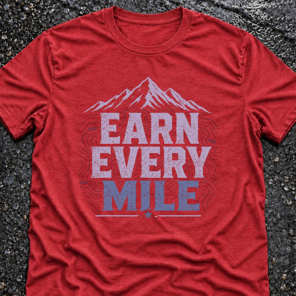 Freedom Ops EARN EVERY MILE T-shirt in vintage red