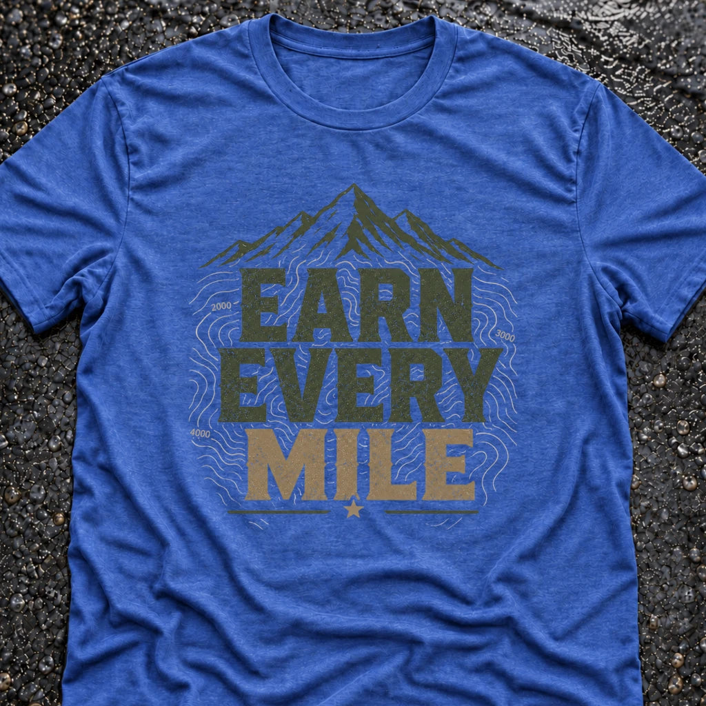 Freedom Ops EARN EVERY MILE T-shirt in vintage royal