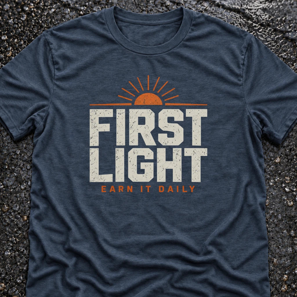 Freedom Ops FIRST LIGHT SUN T-shirt in vintage indigo