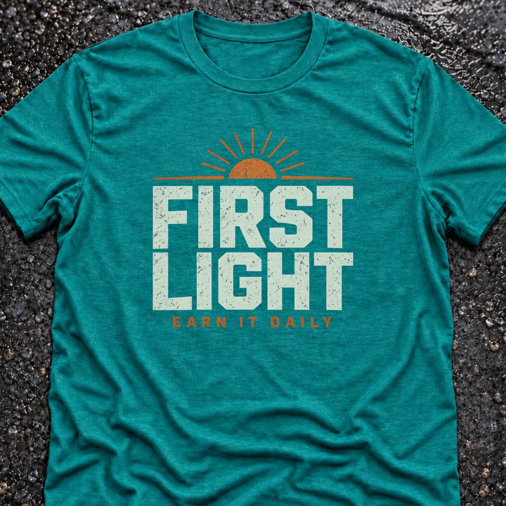 Freedom Ops FIRST LIGHT SUN T-shirt in vintage turquoise