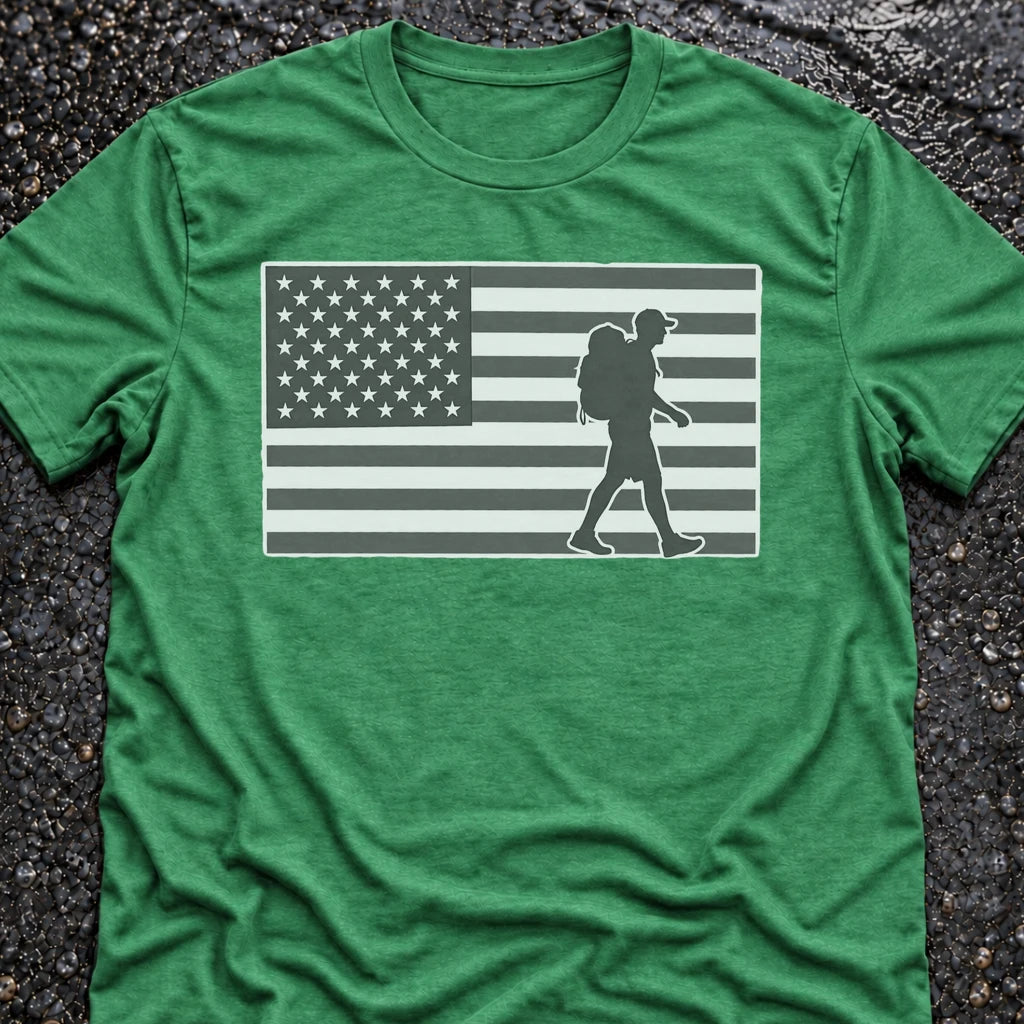 Freedom Ops Flagman B&W T-shirt in envy green