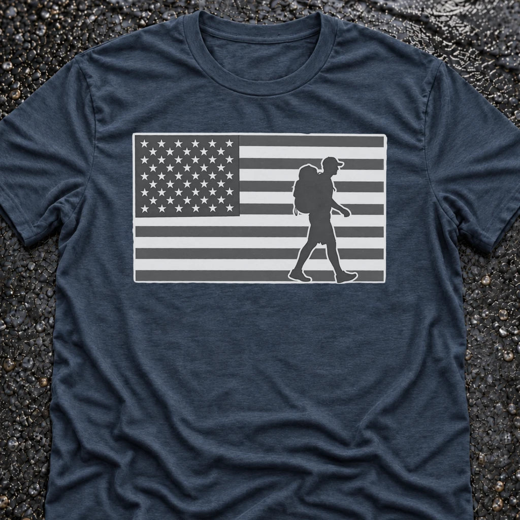 Freedom Ops Flagman B&W T-shirt in indigo
