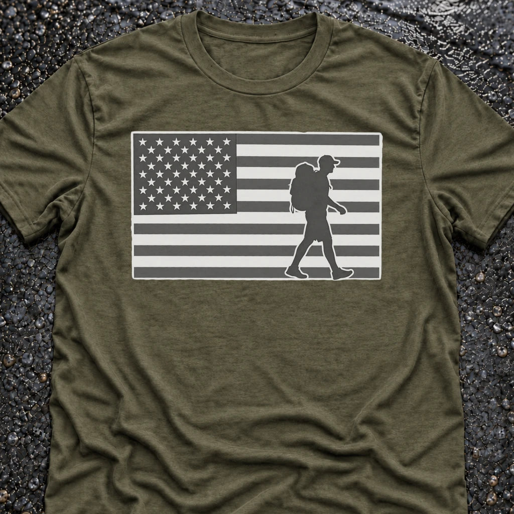 Freedom Ops Freedom Ops Flagman B&W T-shirt in military green