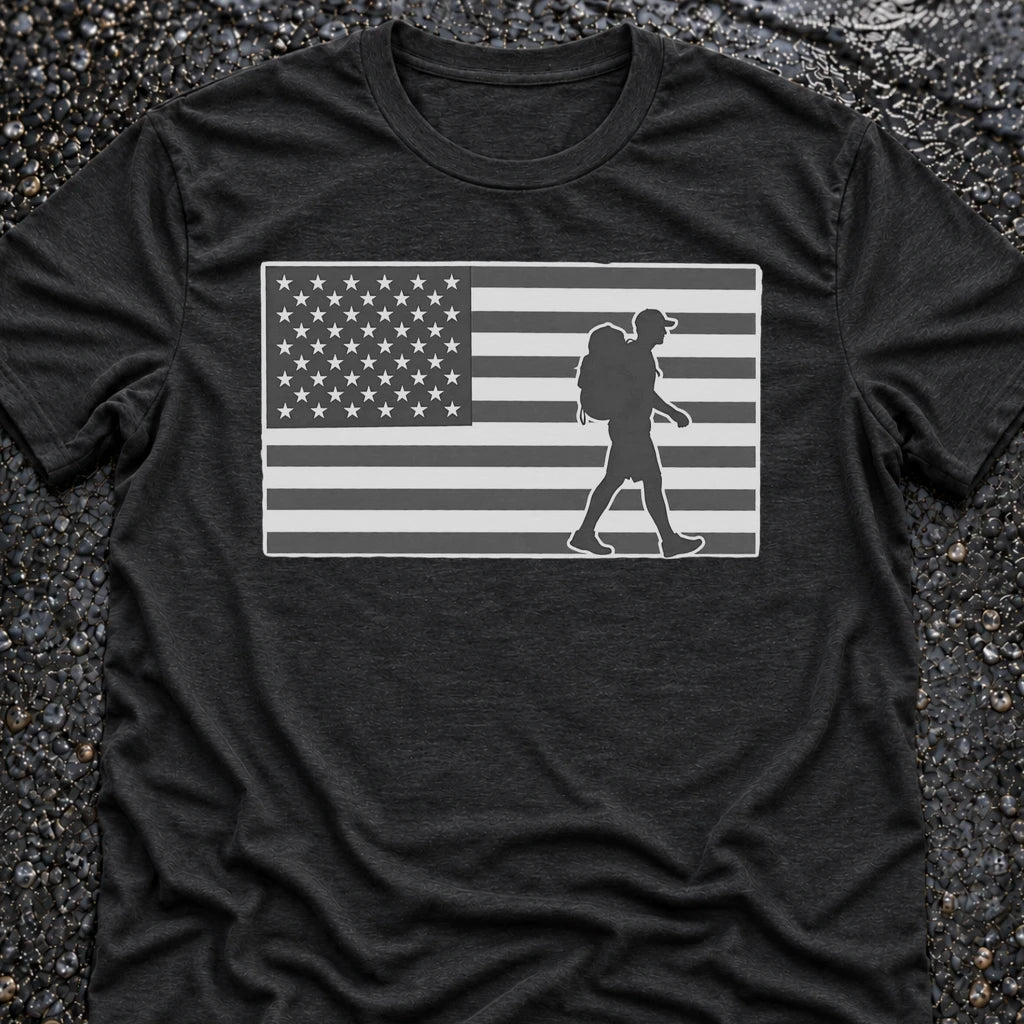 Freedom Ops Flagman B&W T-shirt in vintage black