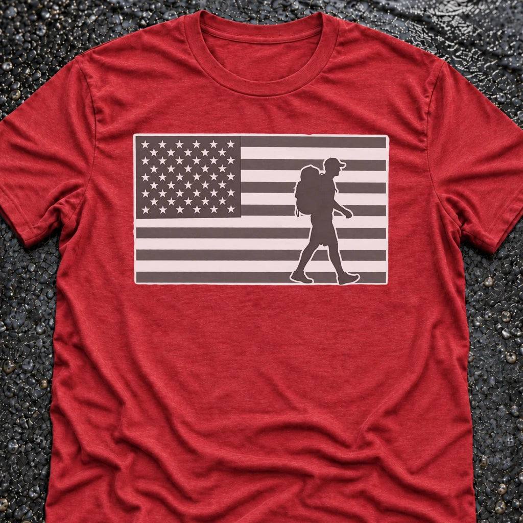 Freedom Ops Flagman B&W T-shirt in vintage red
