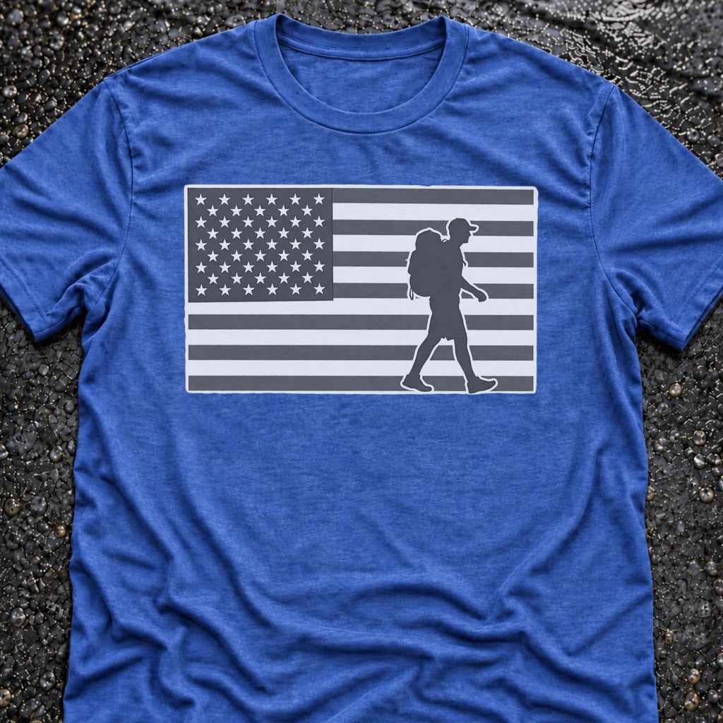 Freedom Ops Flagman B&W T-shirt in vintage royal