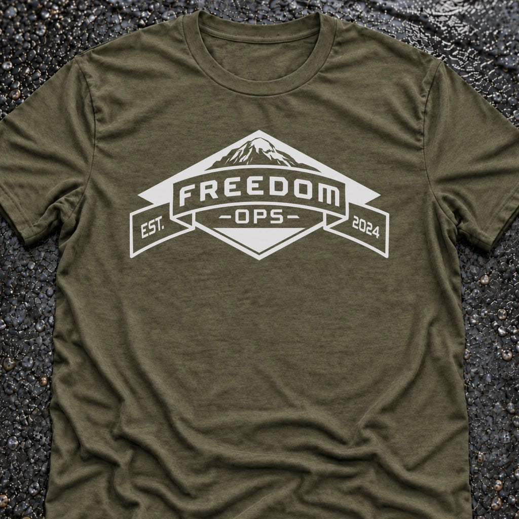 Freedom Ops Logo T-shirt in military green