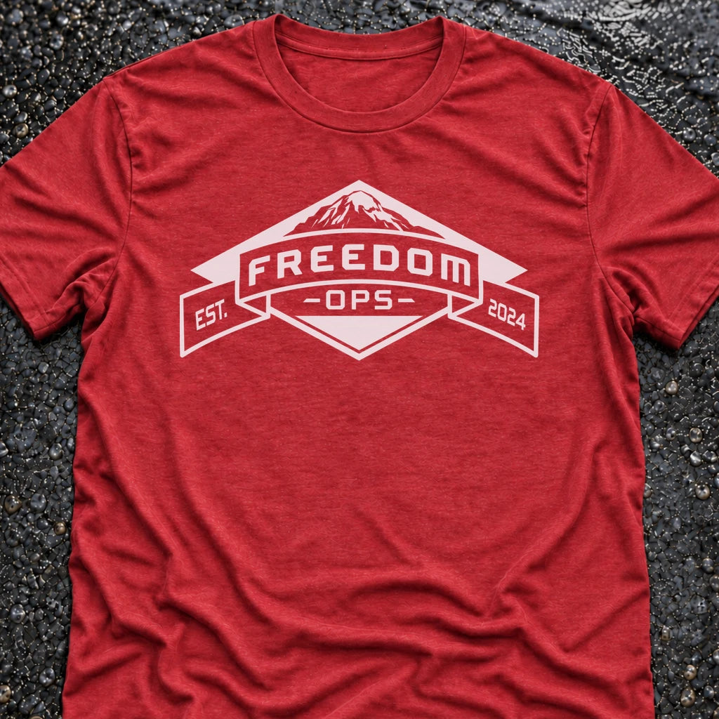 Freedom Ops Logo T-shirt in vintage red