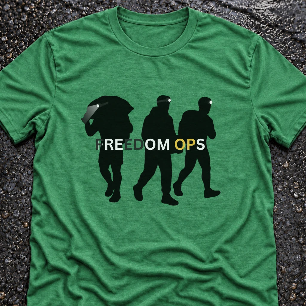 Freedom Ops Shadow Logo T-shirt in envy green