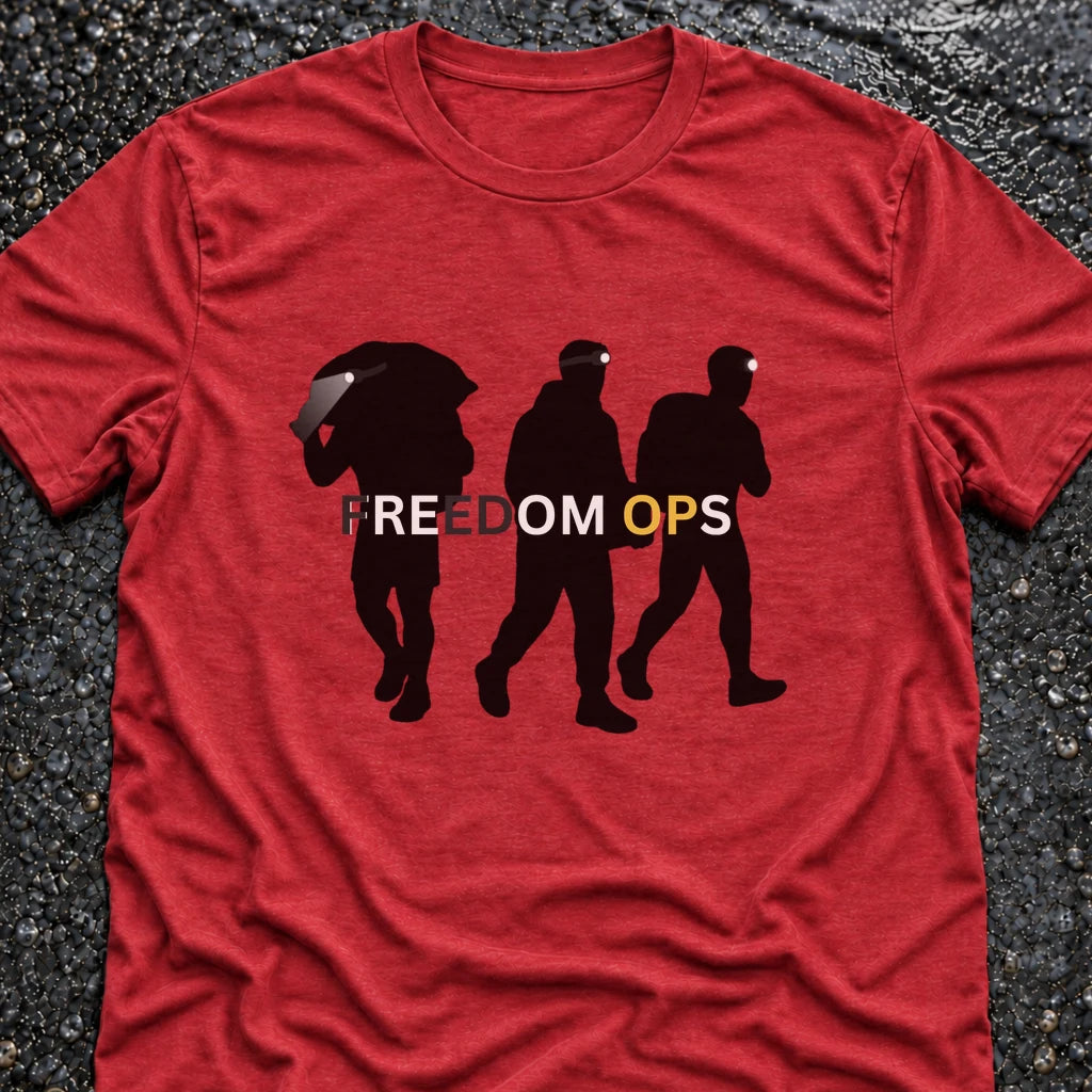 Freedom Ops Shadow Logo T-shirt in vintage red