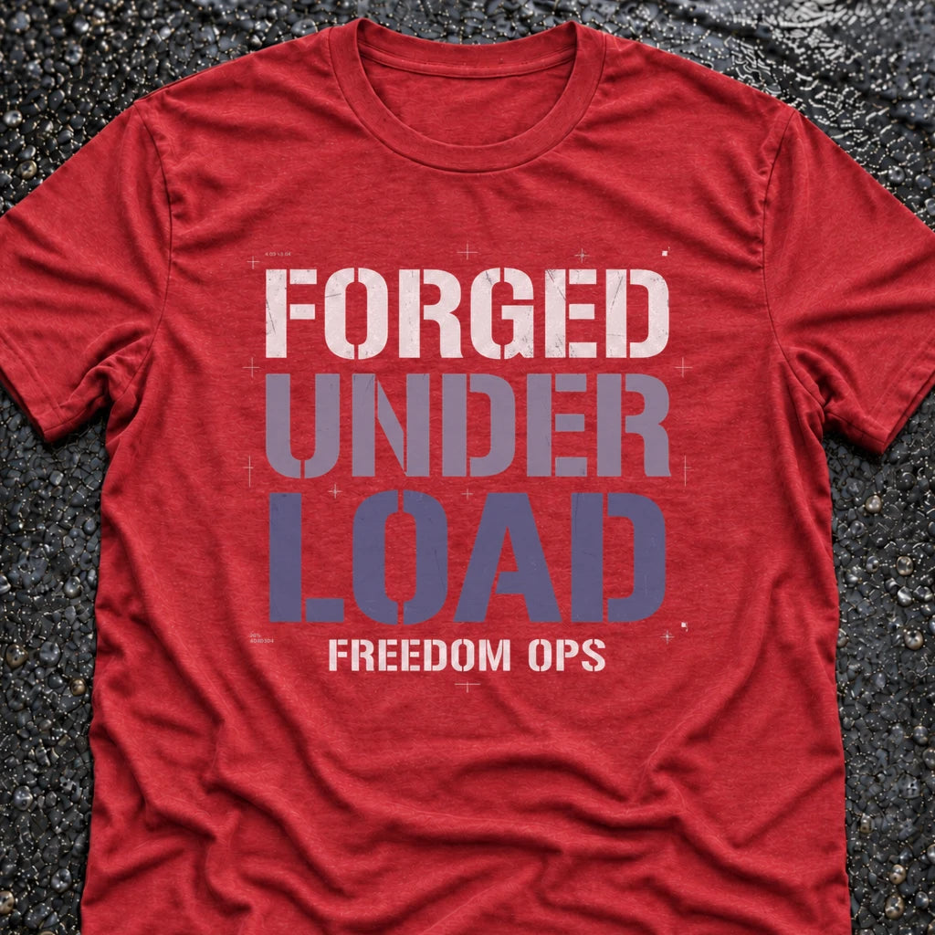 Freedom Ops FORGED UNDER LOAD T-shirt in vintage red