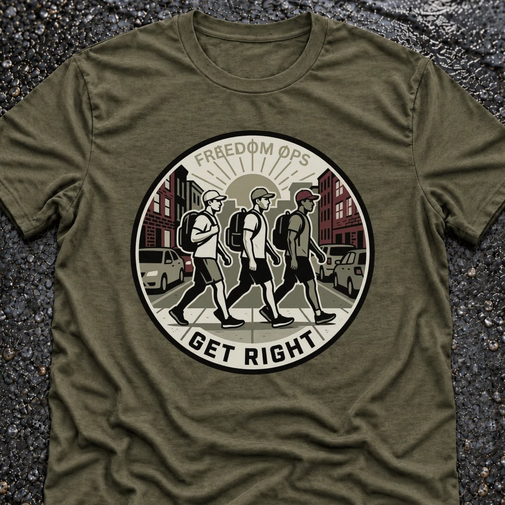 Freedom Ops GET RIGHT T-shirt in military green