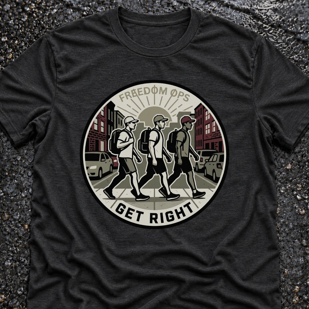 Freedom Ops GET RIGHT T-shirt in vintage black