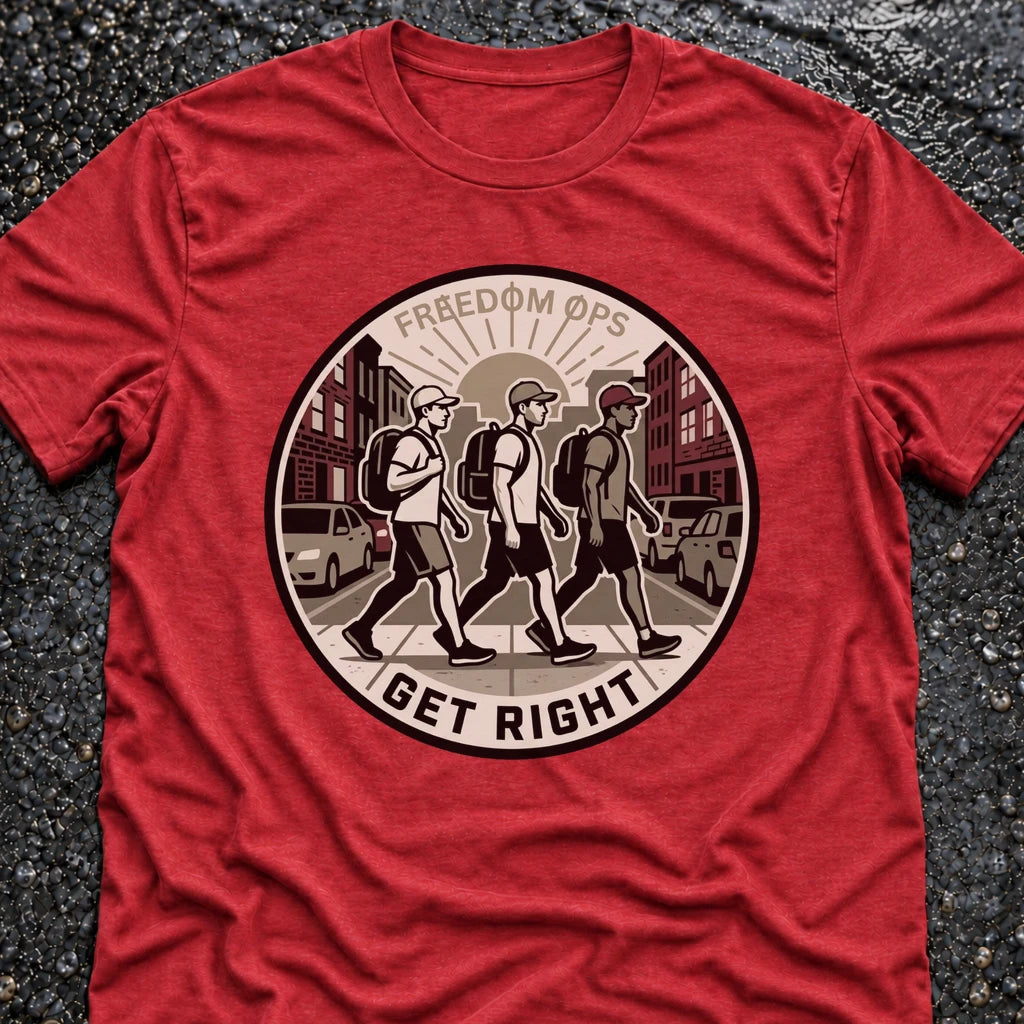 Freedom Ops GET RIGHT T-shirt in vintage red