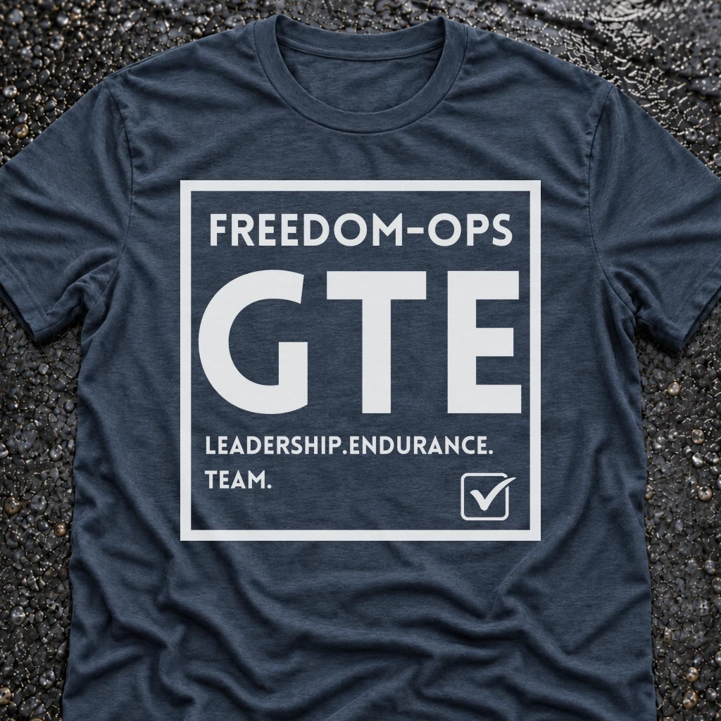 Freedom Ops GTE Support Crew T-shirt in indigo