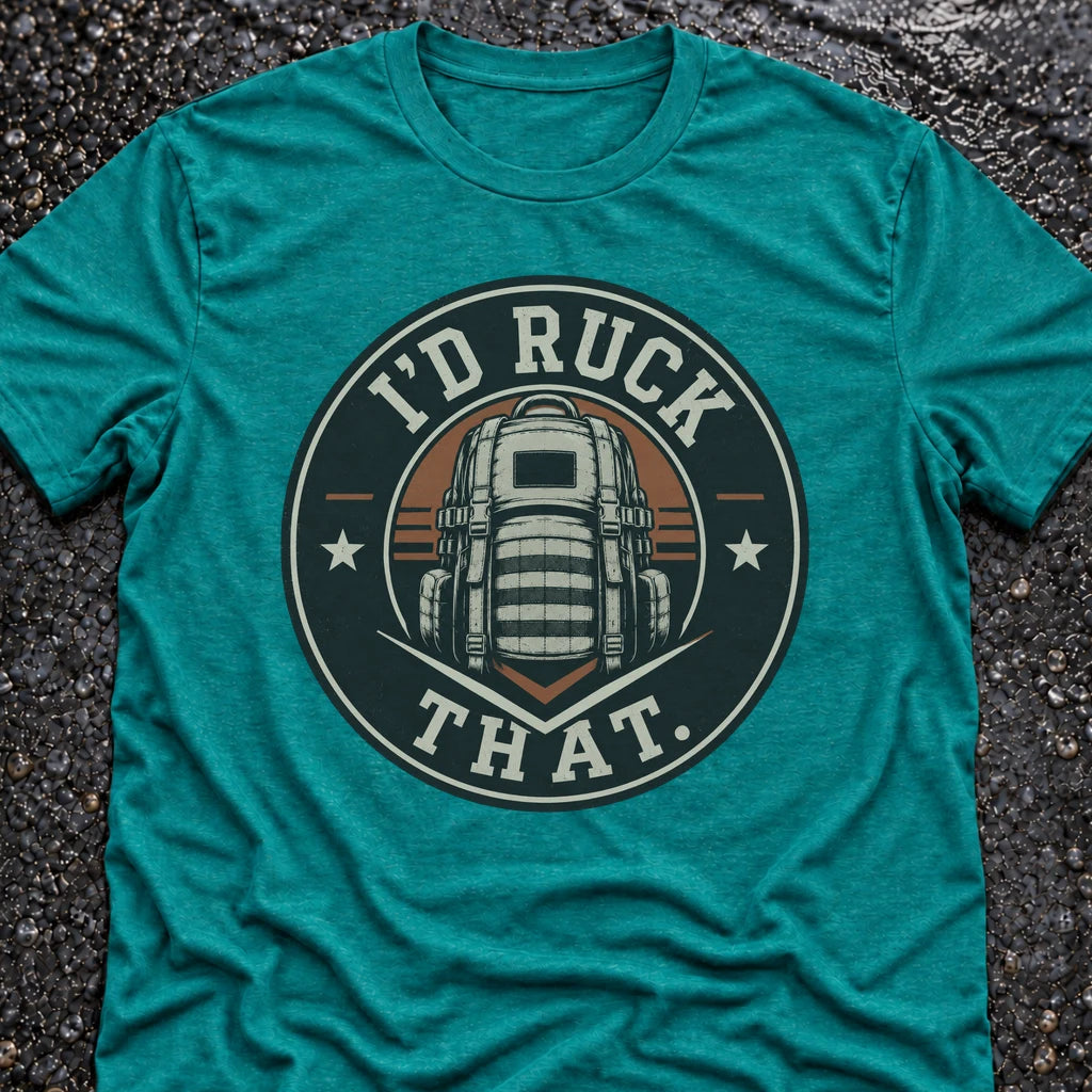 Freedom Ops I’D RUCK THAT T-shirt in vintage turquoise