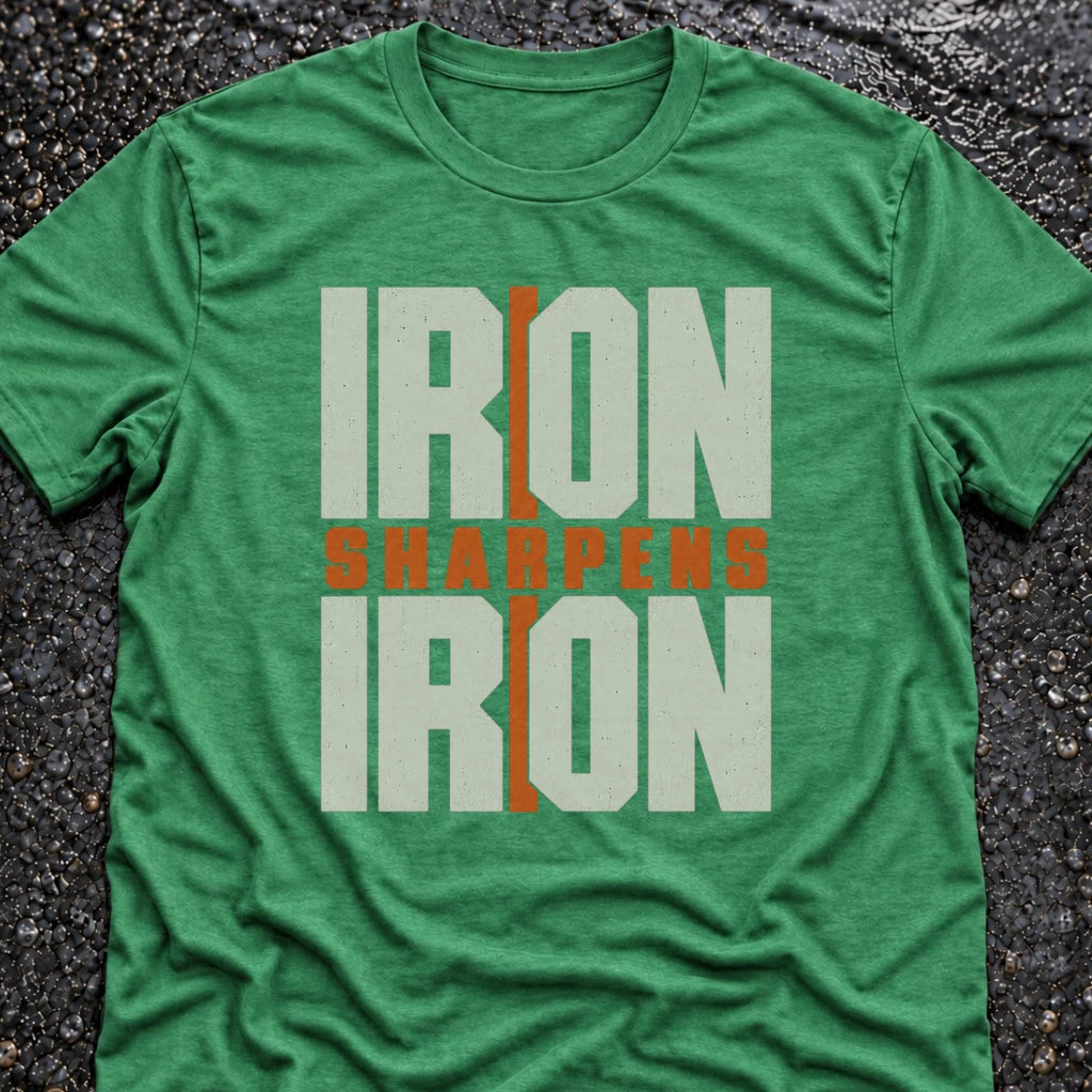 Freedom Ops IRON SHARPENS IRON T-shirt in envy green