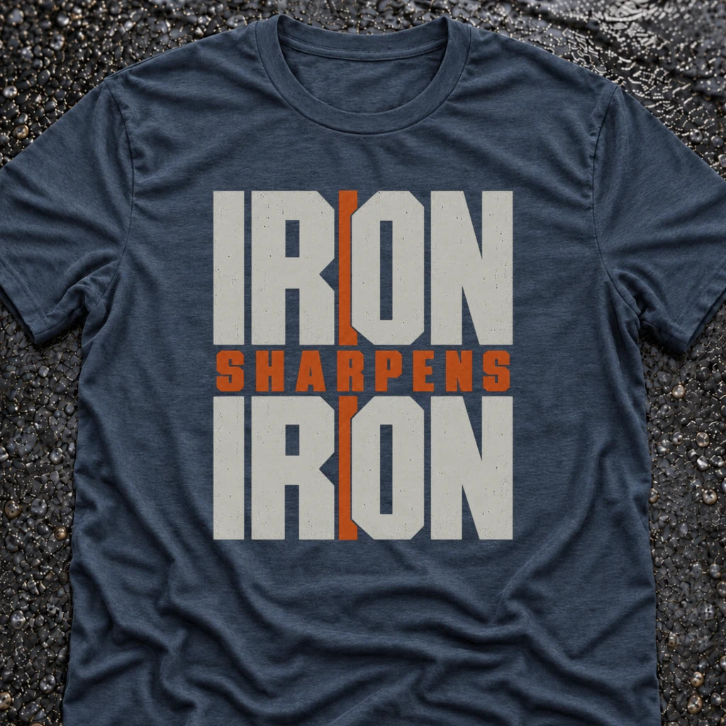 Freedom Ops IRON SHARPENS IRON T-shirt in vintage indigo